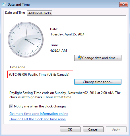 Changing the Date and Time culture